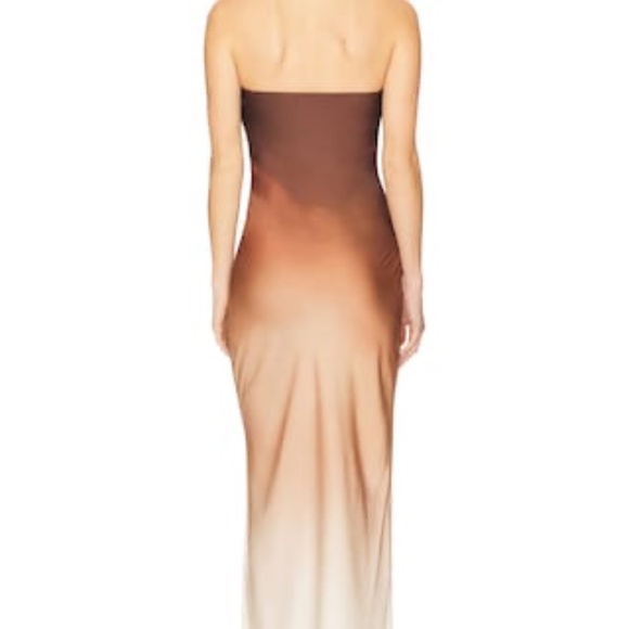 ROCOCO SAND Strapless Maxi Dress in Beige Brown Ombre - Picture 2 of 12